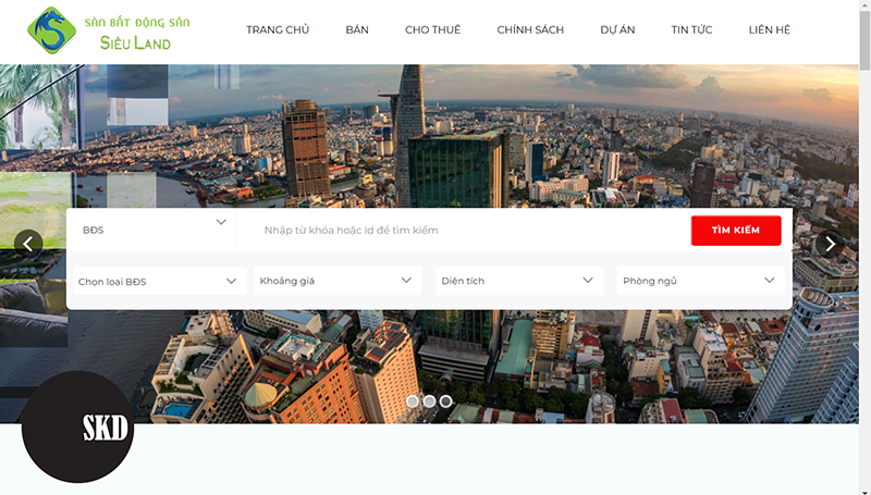 website bất động sản SiKIDO thiết kế