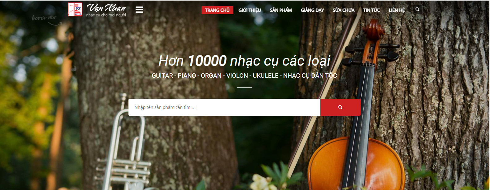 thiết kế website nhạc cụ